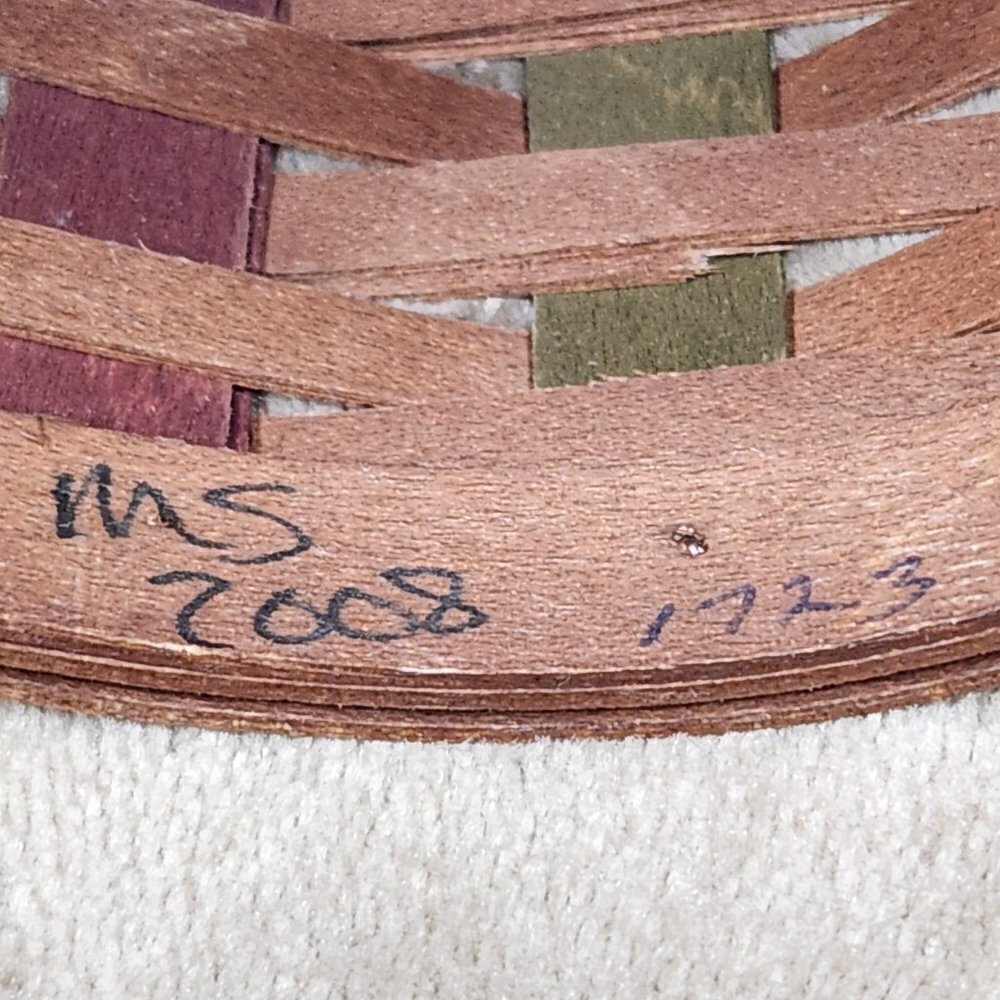 Longaberger 4" Vintage Colorful Round Basket - Picture 4 of 5